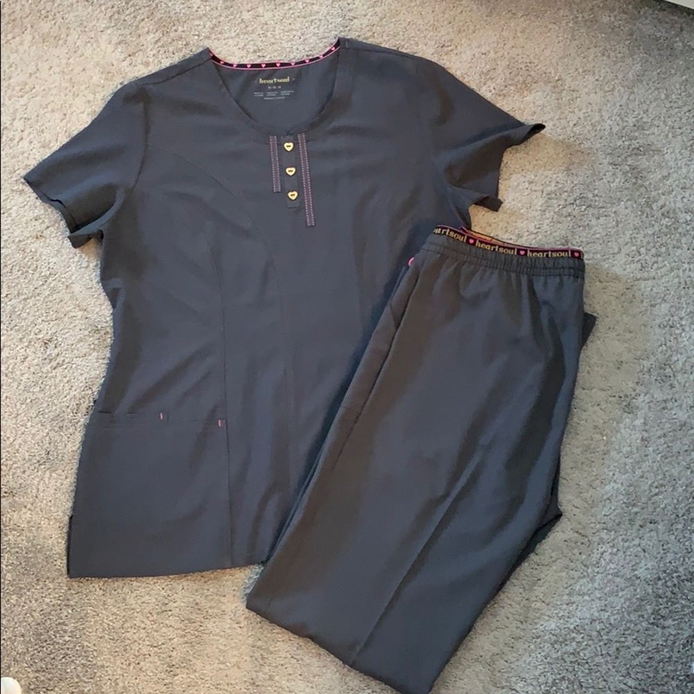 Gray Scrub Set by Heart Soul